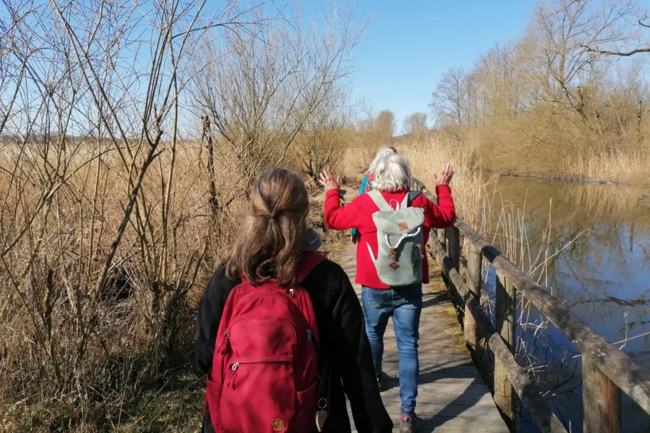 Frauen gehen hintereinander